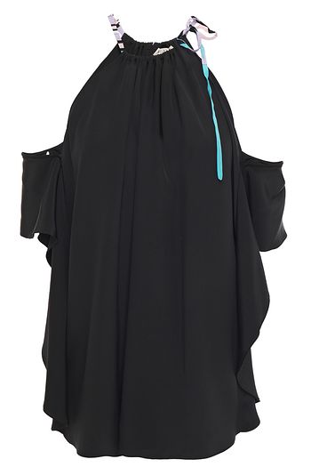 EMILIO PUCCI Cold-shoulder silk crepe de chine blouse