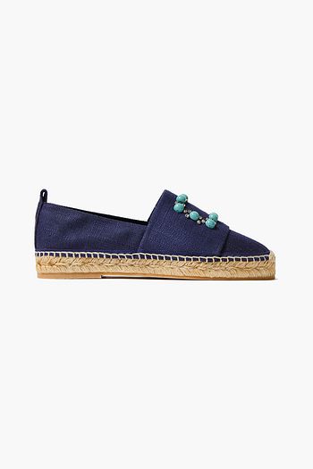 ROGER VIVIER Embellished canvas espadrilles