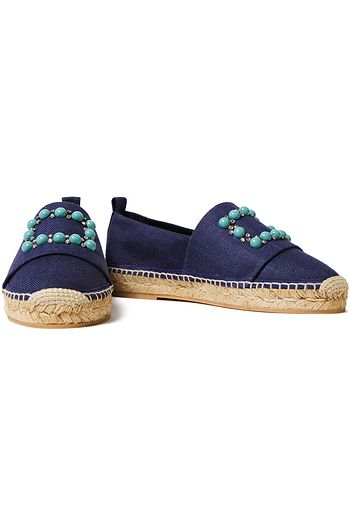 ROGER VIVIER Embellished canvas espadrilles