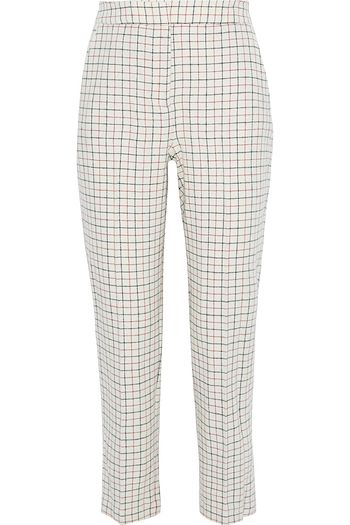 RAG & BONE Poppy karierte Hose mit geradem Bein aus Twill aus einer Wollmischung