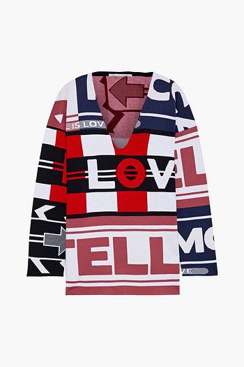 STELLA MCCARTNEY Draped wool-blend jacquard sweater