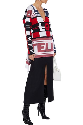 STELLA MCCARTNEY Draped wool-blend jacquard sweater
