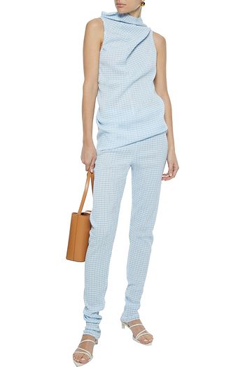JIL SANDER Gingham seersucker slim-leg pants