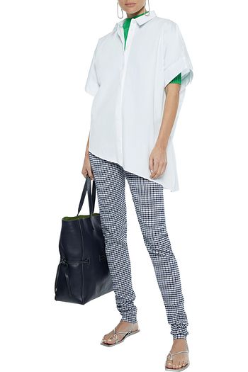 JIL SANDER Gingham seersucker slim-leg pants