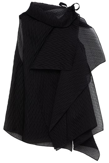 ROLAND MOURET Pasha draped silk-blend organza-jacquard top