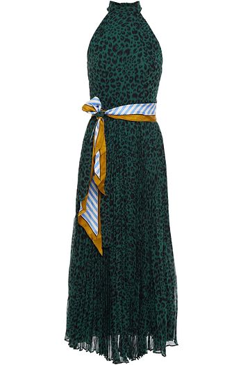 ZIMMERMANN Belted pleated leopard-print georgette midi dress