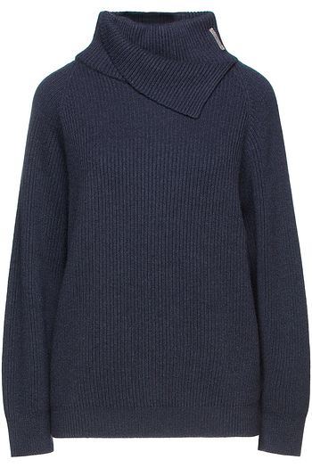 BRUNELLO CUCINELLI Bead-embellished ribbed cashmere turtleneck sweater