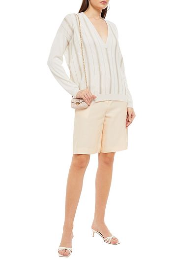 BRUNELLO CUCINELLI Kaschmirpullover mit Verzierung und Streifen