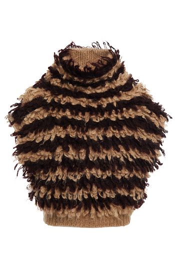 BRUNELLO CUCINELLI Striped bouclé-knit mohair-blend top