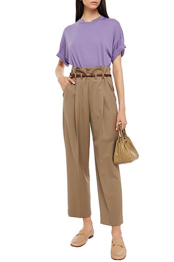BRUNELLO CUCINELLI Bead-embellished wool and cashmere-blend top