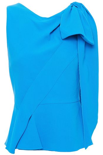 ROLAND MOURET Vasa bow-embellished crepe peplum top