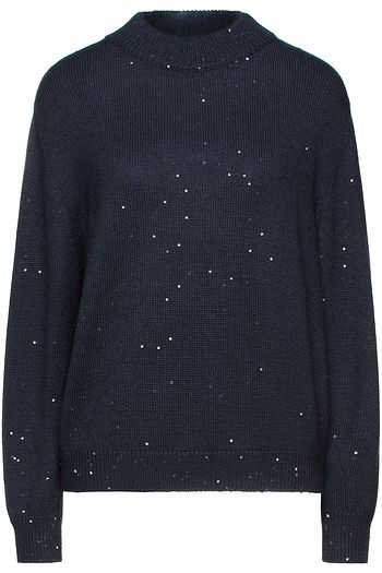 BRUNELLO CUCINELLI Sequin-embellished cashmere and silk-blend sweater