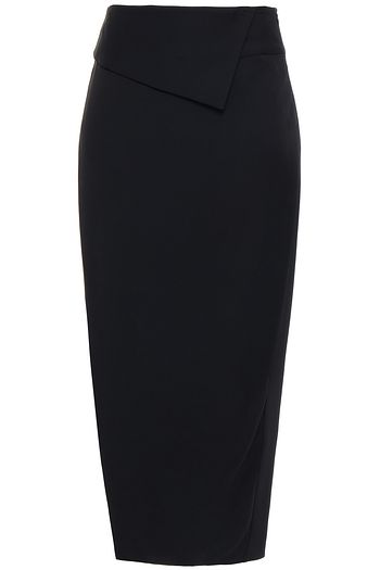 MICHELLE MASON Wrap-effect satin-crepe midi skirt