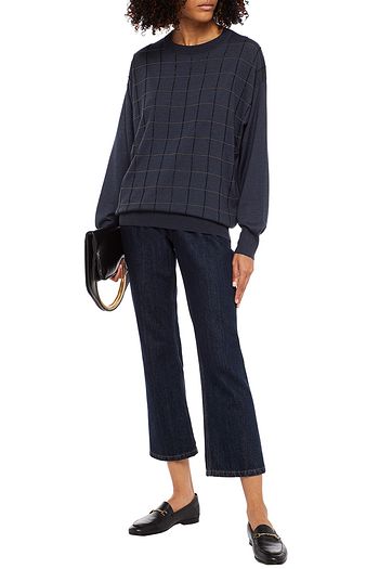 BRUNELLO CUCINELLI Bead-embellished cashmere and silk-blend sweater