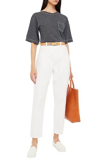 BRUNELLO CUCINELLI Bead-embellished wool and cashmere-blend top