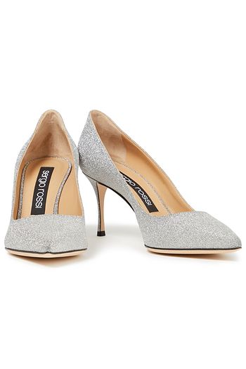 SERGIO ROSSI Glittered leather pumps