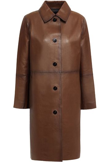 THEORY Piazza leather coat