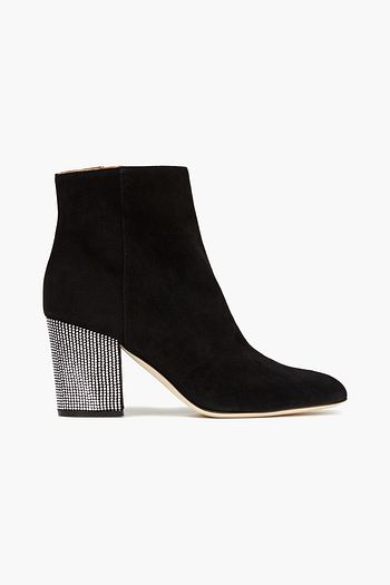 SERGIO ROSSI Ankle Boots aus Veloursleder mit Verzierung