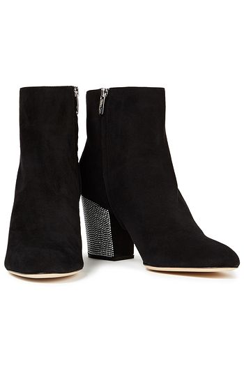 SERGIO ROSSI Ankle Boots aus Veloursleder mit Verzierung