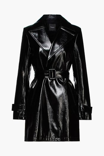 THEORY Oaklane faux patent-leather trench coat