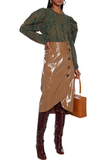 ULLA JOHNSON Gemma geraffter Pullover aus Jacquard-Strick aus Wolle