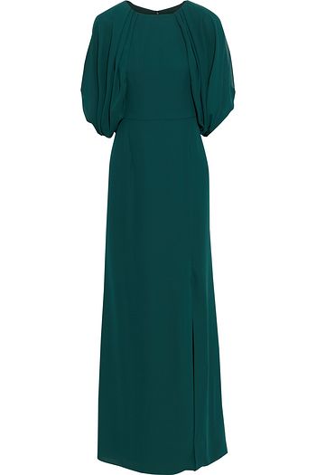 MIKAEL AGHAL Pleated draped crepe gown