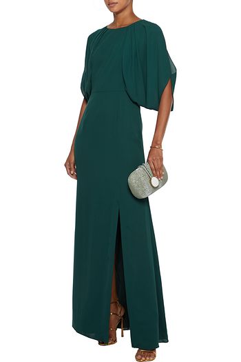 MIKAEL AGHAL Pleated draped crepe gown