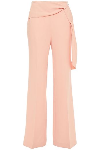 ROLAND MOURET Sherbrooke draped wool-crepe wide-leg pants