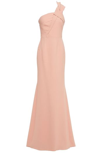 ROLAND MOURET Gosford one-shoulder wool-crepe gown