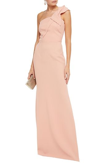 ROLAND MOURET Gosford one-shoulder wool-crepe gown