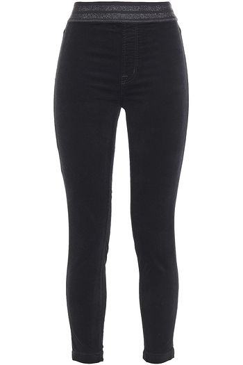 J BRAND Metallic-trimmed cotton-blend velvet leggings