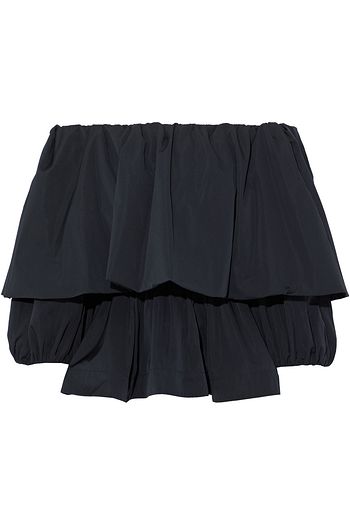 SIMONE ROCHA Off-the-shoulder gathered taffeta peplum top