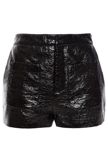 SAINT LAURENT Crinkled faux leather shorts