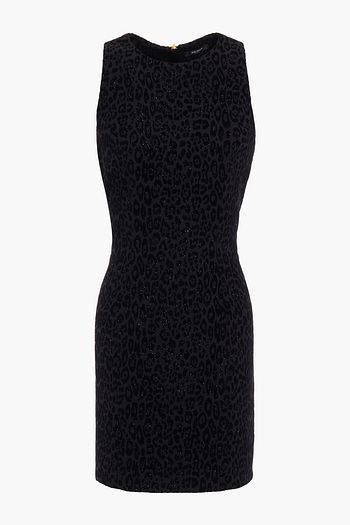 BALMAIN Minikleid aus Devoré-Samt mit Glitter-Finish