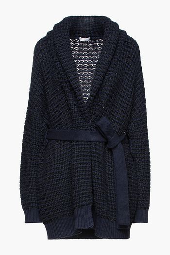 BRUNELLO CUCINELLI Cardigan aus Metallic-Rippstrick