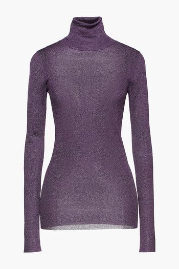 BRUNELLO CUCINELLI Metallic stretch-knit turtleneck sweater