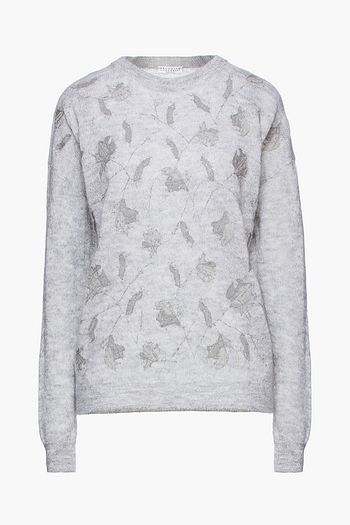 BRUNELLO CUCINELLI Embellished mélange knitted sweater
