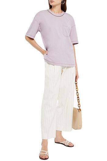 BRUNELLO CUCINELLI Bead-embellished cotton-jersey T-shirt
