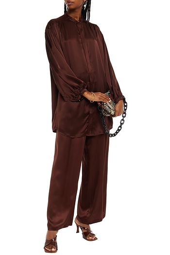 LE KASHA Oversized silk-satin tunic