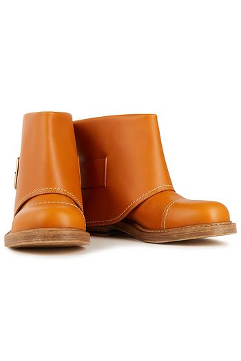 ALEXANDER MCQUEEN Ankle Boots aus Leder mit Überschlag