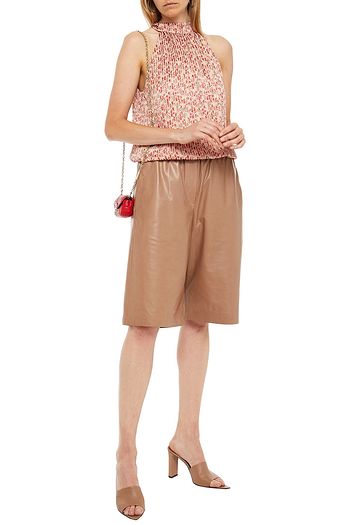ALICE + OLIVIA Maris tie-neck floral-print burnout satin top