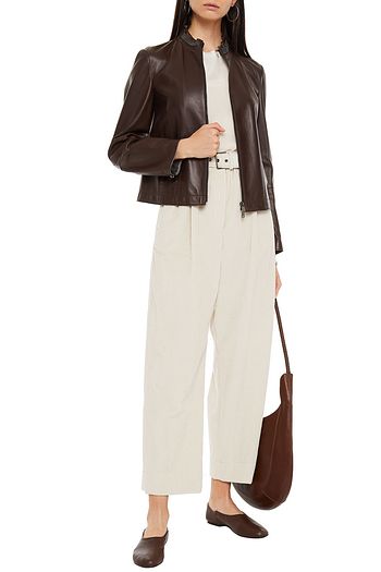 BRUNELLO CUCINELLI Bead-embellished leather jacket