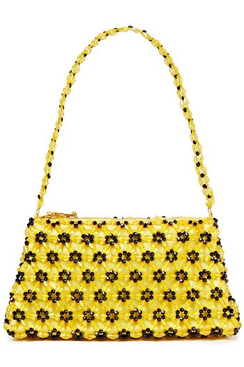 SHRIMPS Crystal and bead-embellished satin tote
