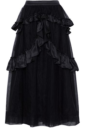 SIMONE ROCHA Ruffled satin-trimmed tulle midi skirt