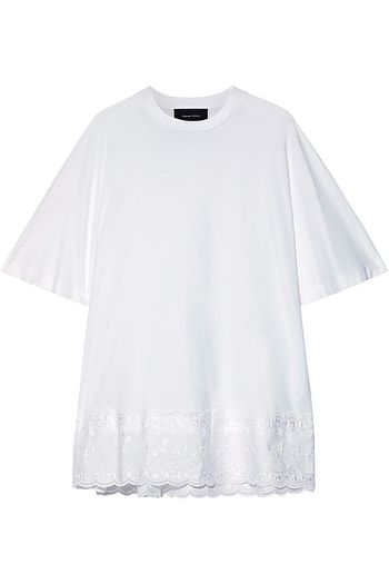 SIMONE ROCHA Oversized broderie anglaise-trimmed cotton-jersey top