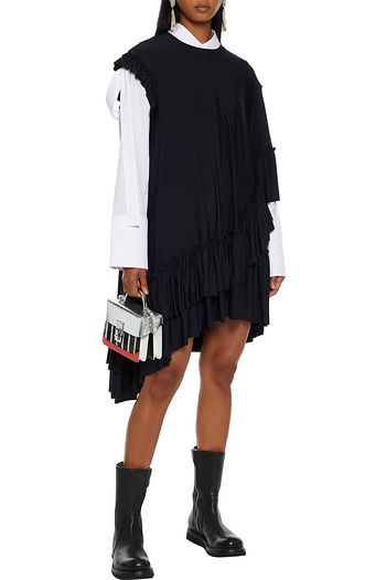 SIMONE ROCHA Asymmetric ruffled stretch-jersey mini dress