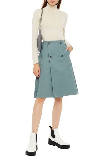MAISON MARGIELA Button-detailed cotton-gabardine wrap skirt