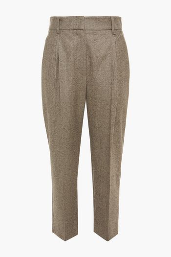 BRUNELLO CUCINELLI Cropped houndstooth wool-flannel tapered pants