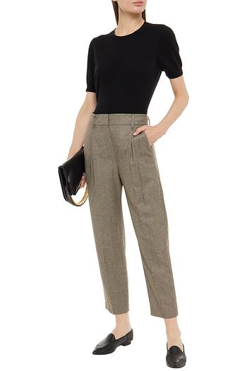 BRUNELLO CUCINELLI Cropped houndstooth wool-flannel tapered pants