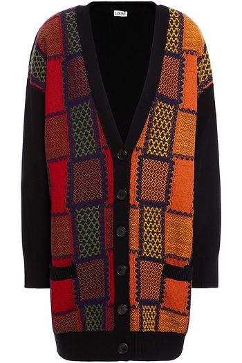 LOEWE Cardigan aus Jacquard-Strick aus Wolle